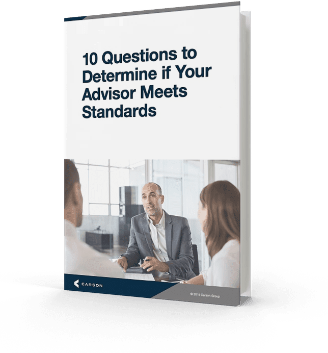 10 questions to determine if your advisor meets standards workbook cover